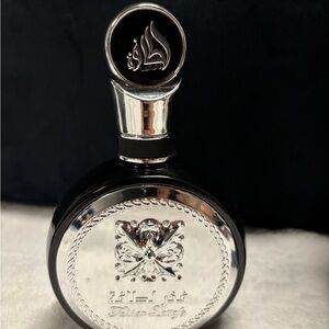 Silver and Black Perfume Bottle
